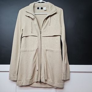 Saks fifth Avenue full zip silk and cashmere